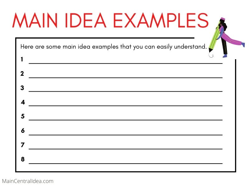 Main Idea Examples